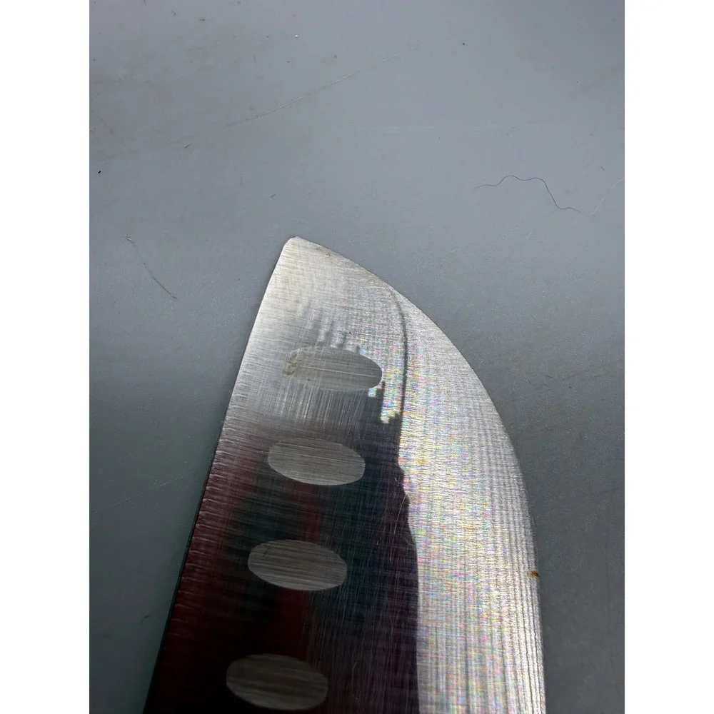 Sabatier 21C890 2 Piece Knife Set 7in Santoku 8in Slicer Damascus Etched Steel